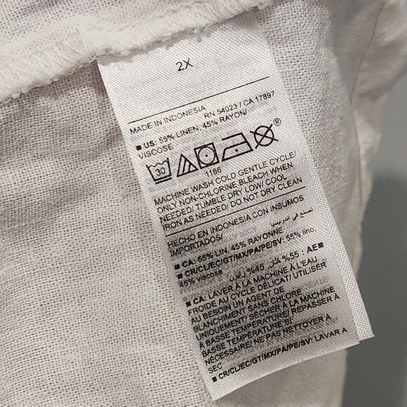 Lagenlook Old Navy Linen Crop Tank Top 2X White Capsule Wardrobe Cottage READ - Picture 6 of 11